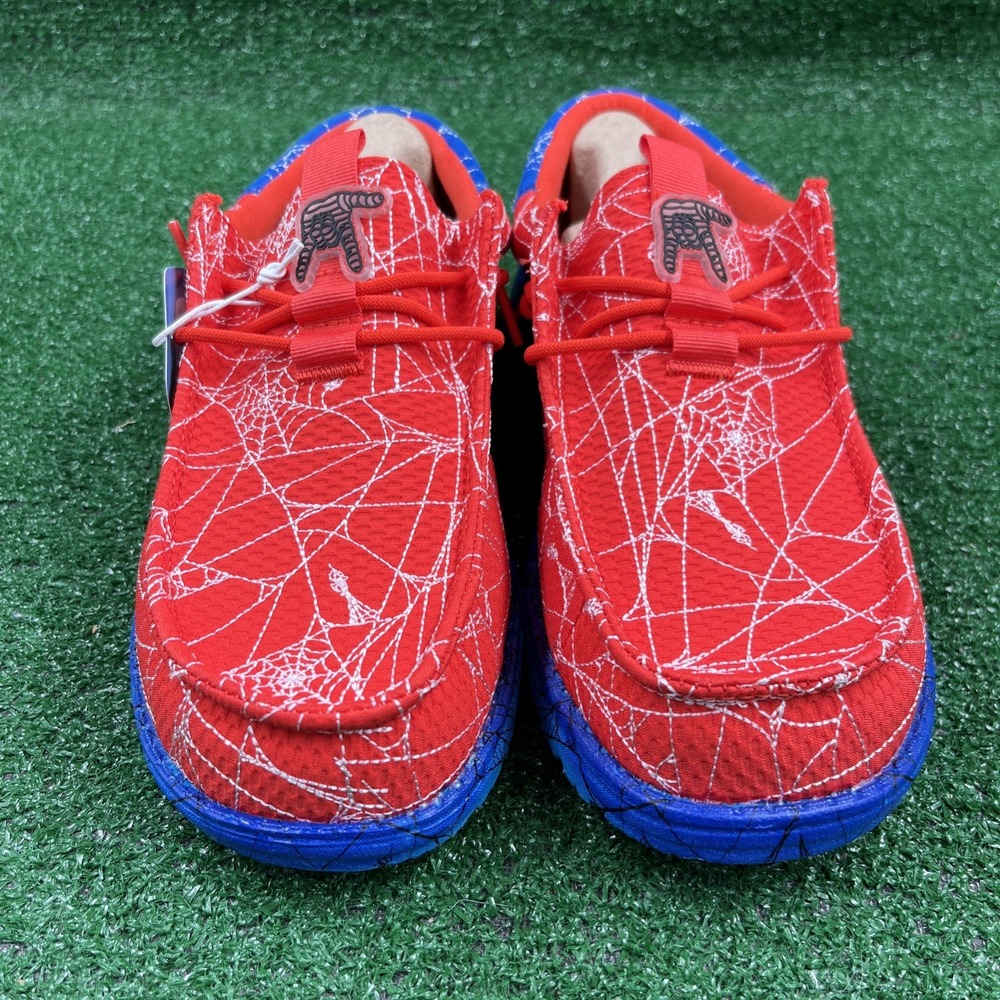 Hey Dude Spider-Man Wally Funk Webshooter Shoes Red Blue White Mens 9 NIB